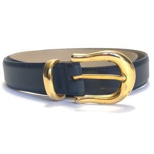 Capezio Navy Blue & Gold Genuine Leather Belt size M/L